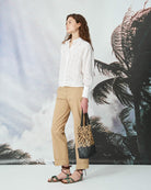 Floral Embroidery Shirt - White by SFIZIO — view 4