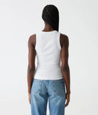 Gina Ribbed Crop Tank - White by Michael Stars — view 3