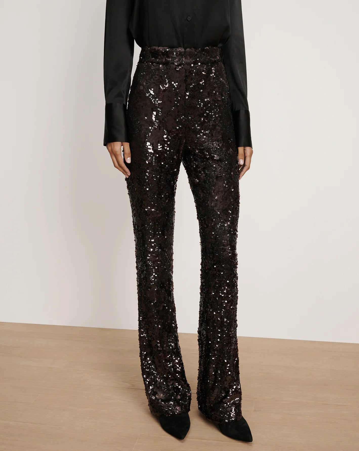 Collier Sequin Skinny-Flare Pant - Dark Currant by Veronica Beard — alternate view