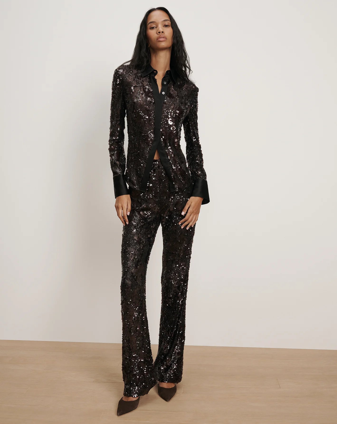 Collier Sequin Skinny-Flare Pant - Dark Currant by Veronica Beard | 25 South Boutiques