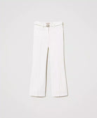 Bull Cropped Trousers - White Denim by Twinset — view 5