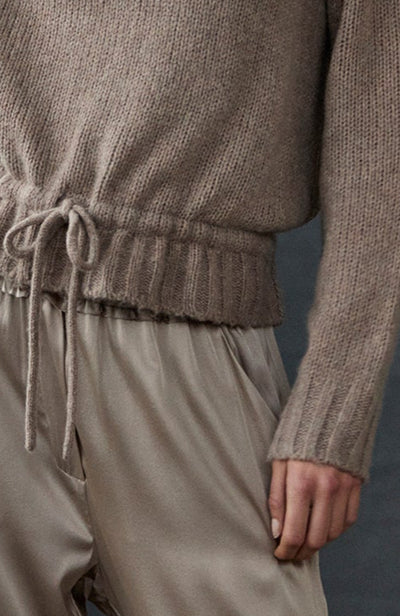 Cashmere Blend Crew Neck - Greige by Kristensen — alternate view