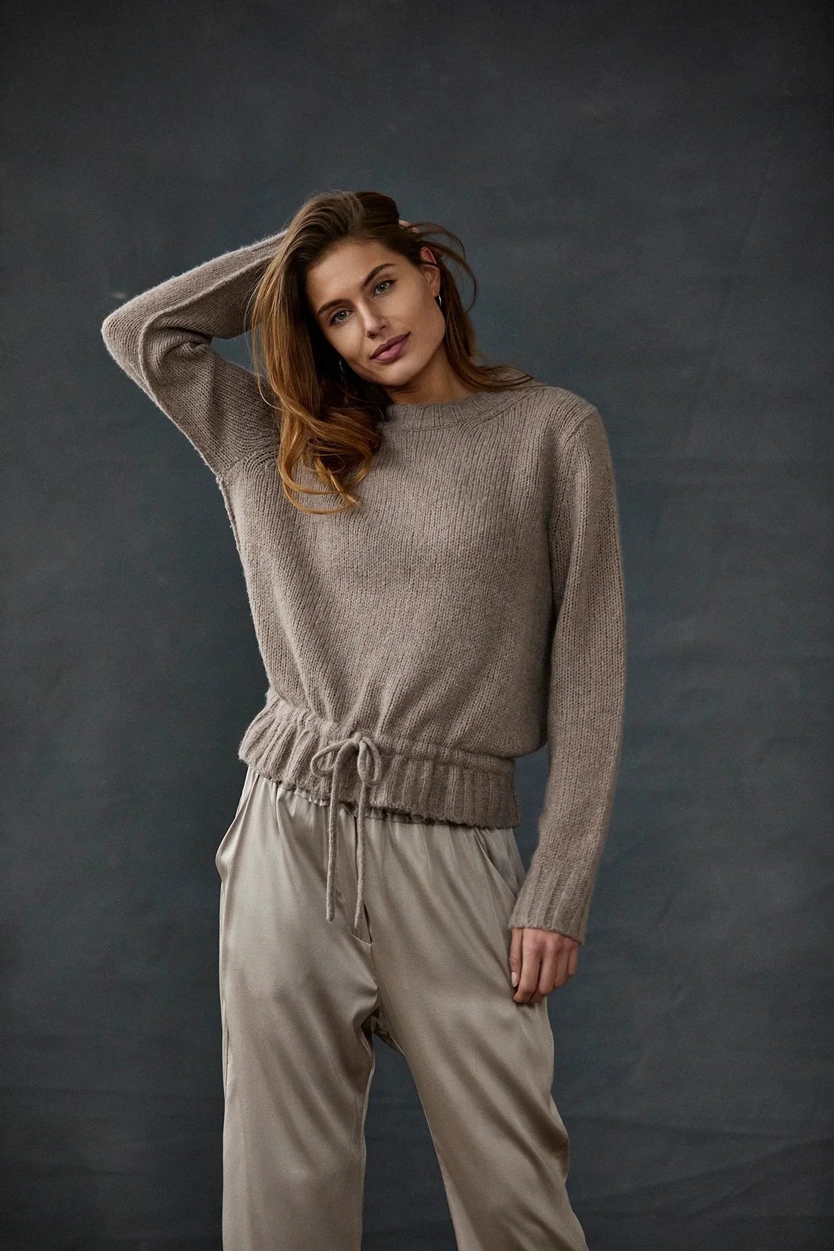Cashmere Blend Crew Neck - Greige by Kristensen | 25 South Boutiques