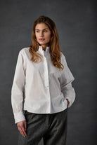 Cotton Stretch Shirt - White by Kristensen | 25 South Boutiques