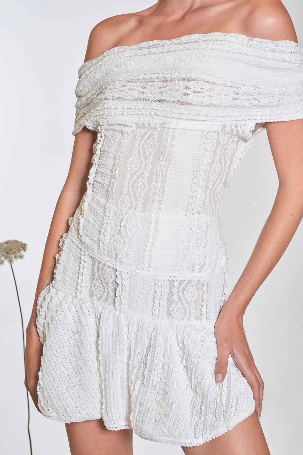 Etain Mini Skirt - White by Charo Ruiz — view 3