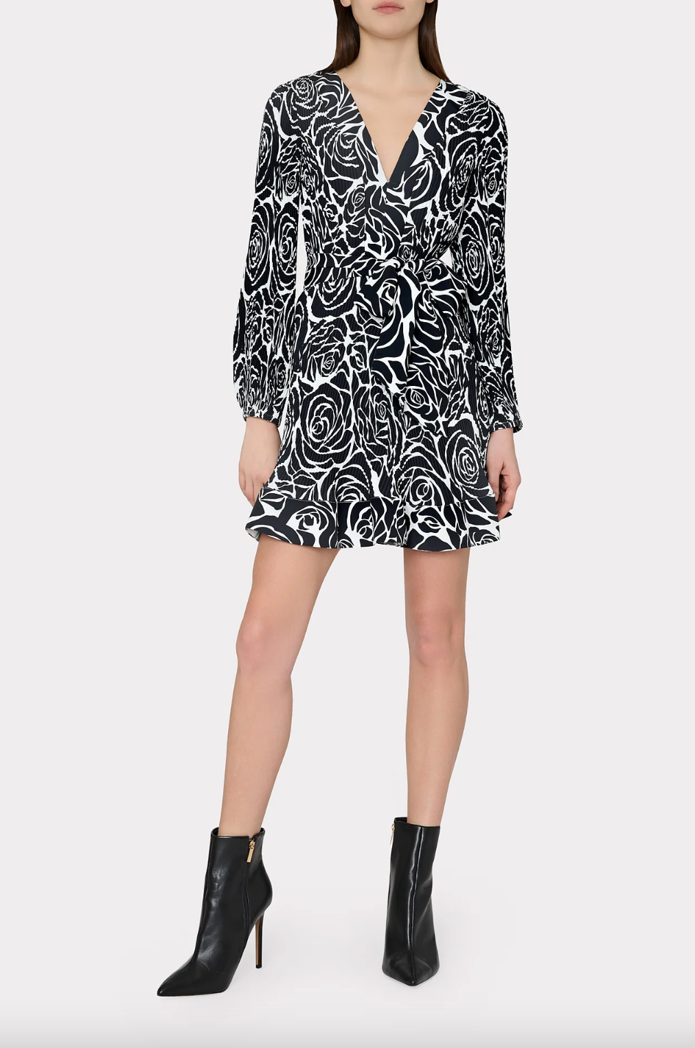Liv Pleated Dress - Black Rose by Milly | 25 South Boutiques