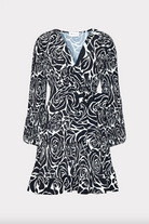 Liv Pleated Dress - Black Rose by Milly — view 3