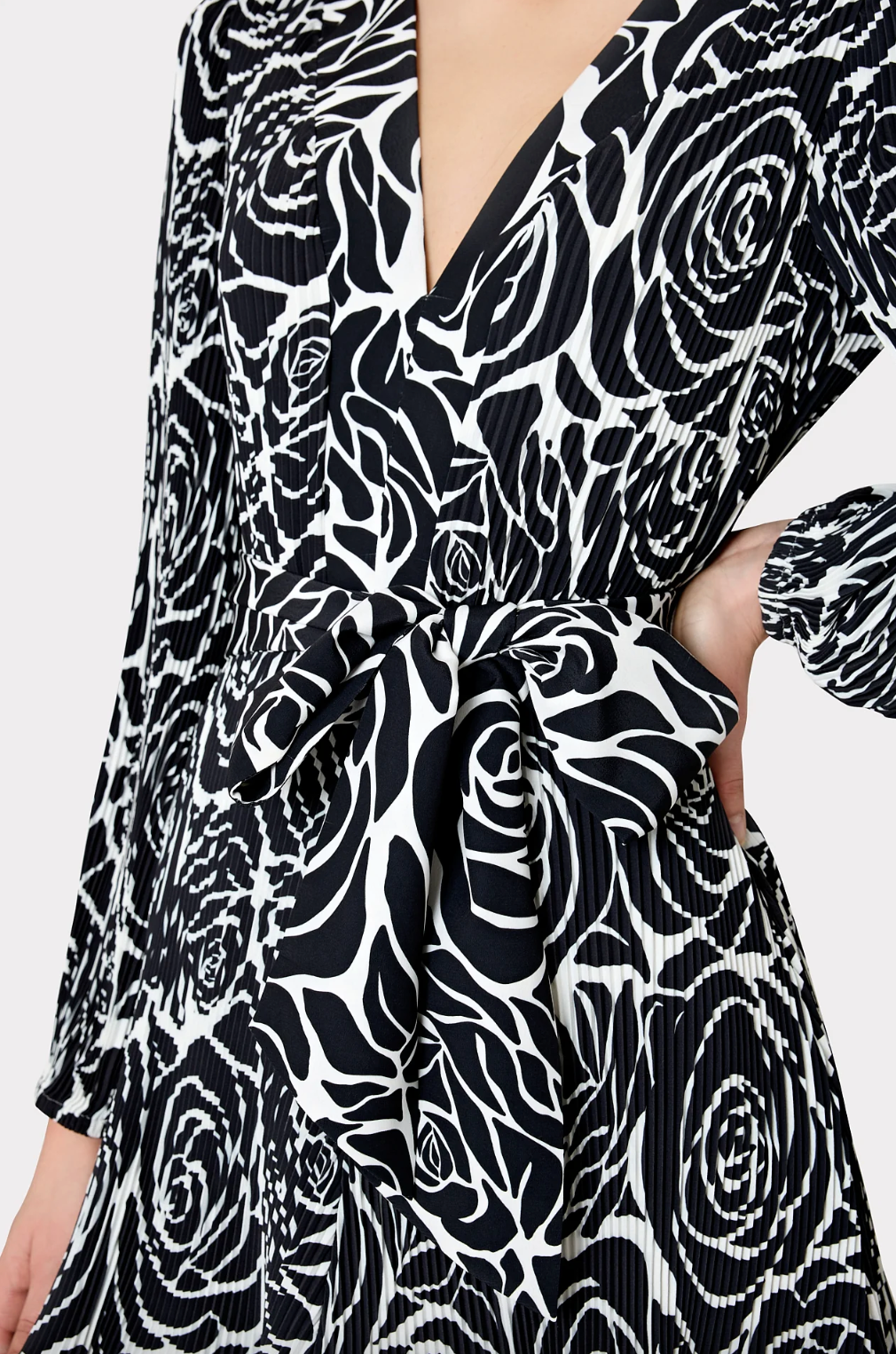 Liv Pleated Dress - Black Rose by Milly — alternate view