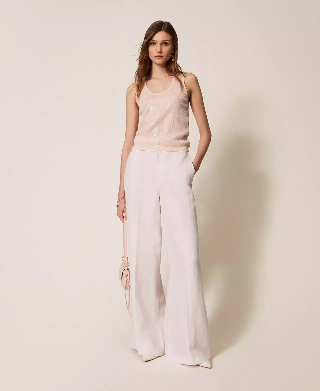 Sequin Knit Top - Pink Sand by Twinset — view 3