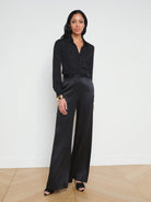 Pilar Silk Wide Leg Pant - Black by L'agence | 25 South Boutiques