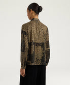 Momonì Arles Jacquard Lurex Jersey Shirt - Black Peach, view 5