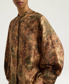 Momonì Lucy Printed Pure Silk Twill Shirt - Military Sand, view 2