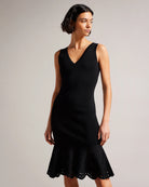 Juliann Broderie Stitch Midi Knit Dress - Black by Ted Baker — view 3