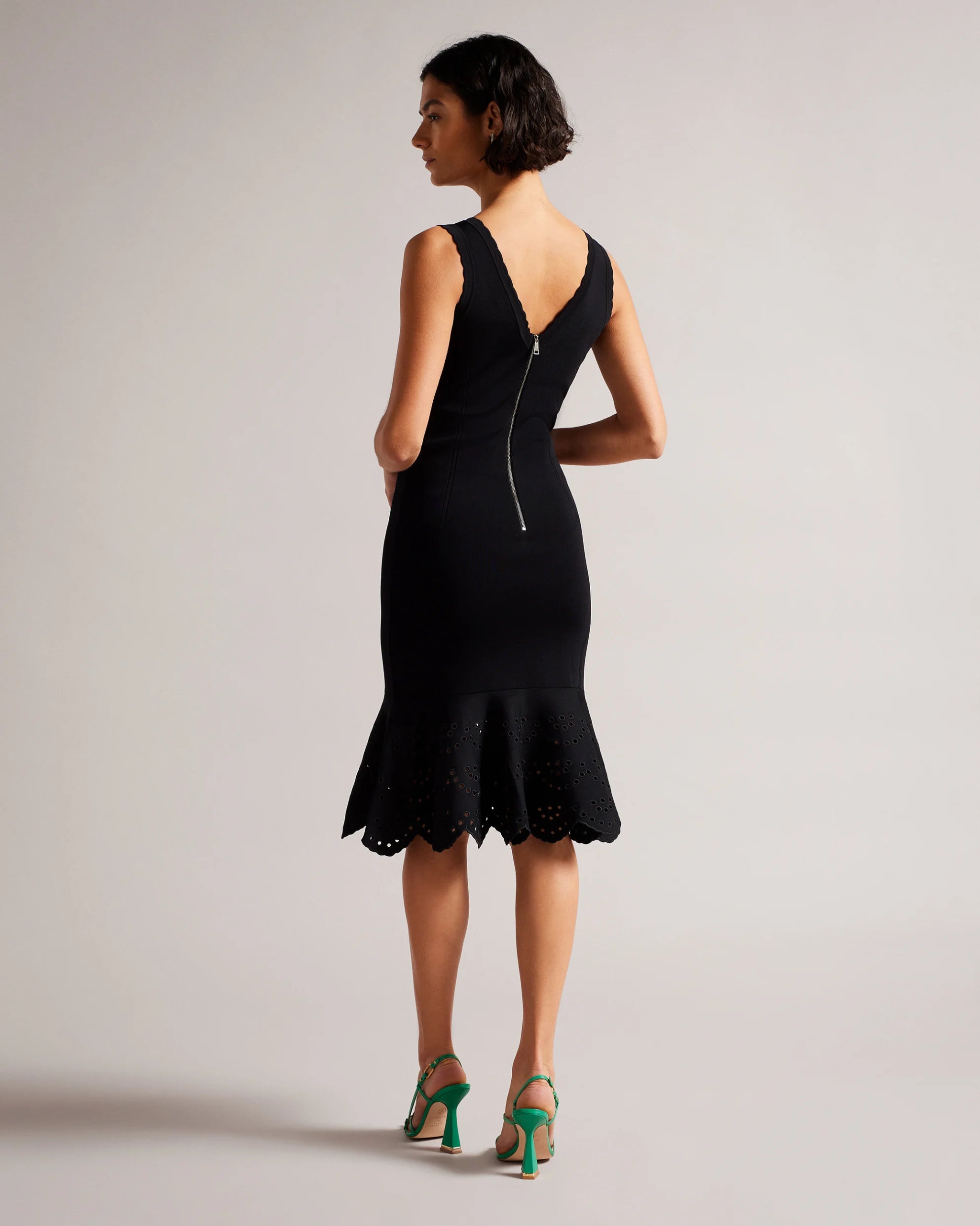 Juliann Broderie Stitch Midi Knit Dress - Black by Ted Baker — alternate view