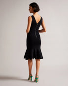 Juliann Broderie Stitch Midi Knit Dress - Black by Ted Baker — alternate view
