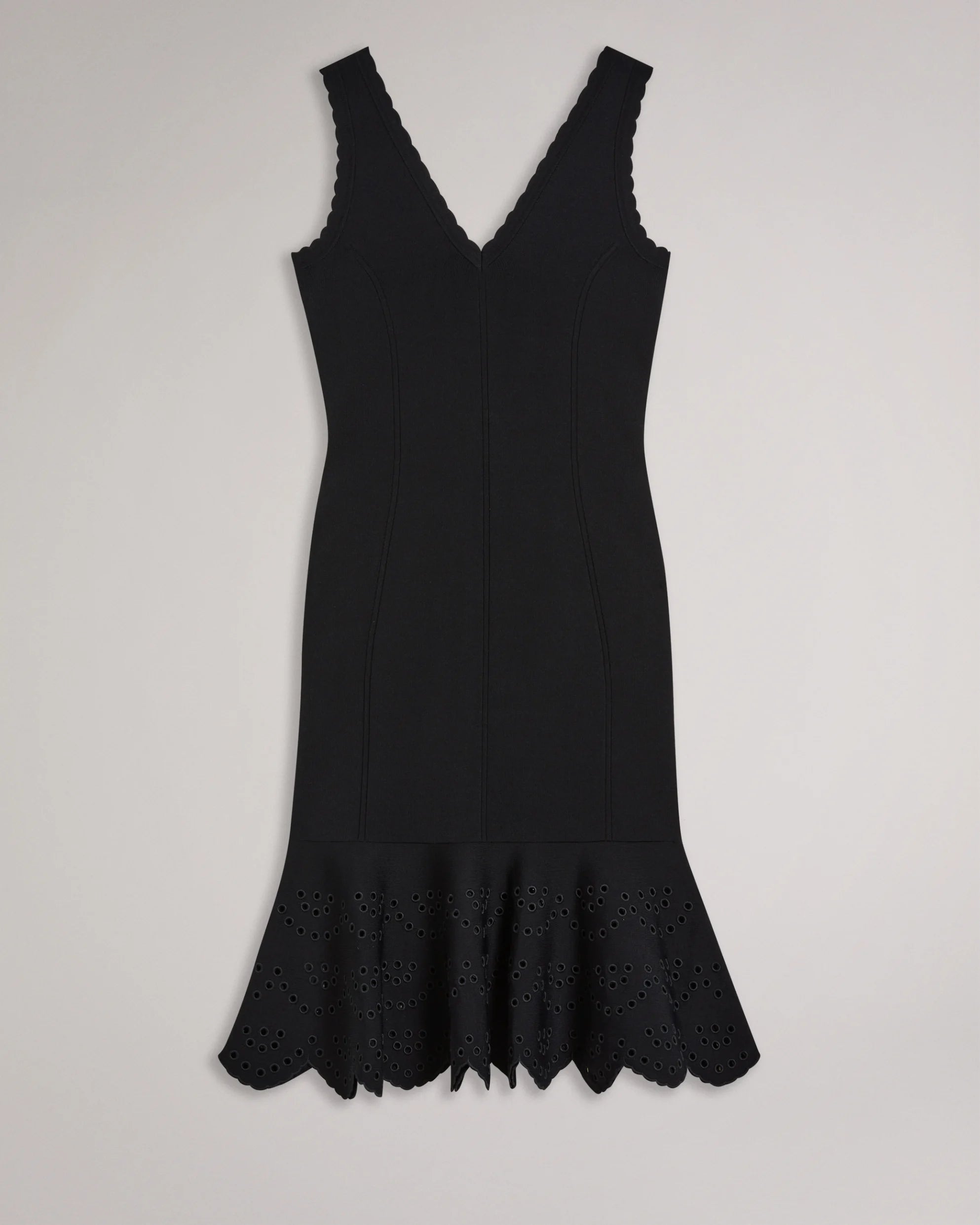 Juliann Broderie Stitch Midi Knit Dress - Black by Ted Baker — view 6