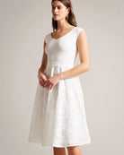 Annikaa Floral Knit Bodice Midi Dress - White by Ted Baker — view 5