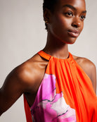 Immia Halterneck Swing Dress - Bright Orange by Ted Baker — alternate view