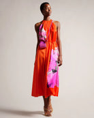 Immia Halterneck Swing Dress - Bright Orange by Ted Baker | 25 South Boutiques