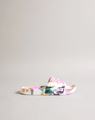 Azzyla Floral Printed Satin Sliders - White by Ted Baker | 25 South Boutiques