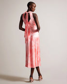 Foreste Cowl Neck Bias Cut Midi Dress - Coral by Ted Baker — alternate view