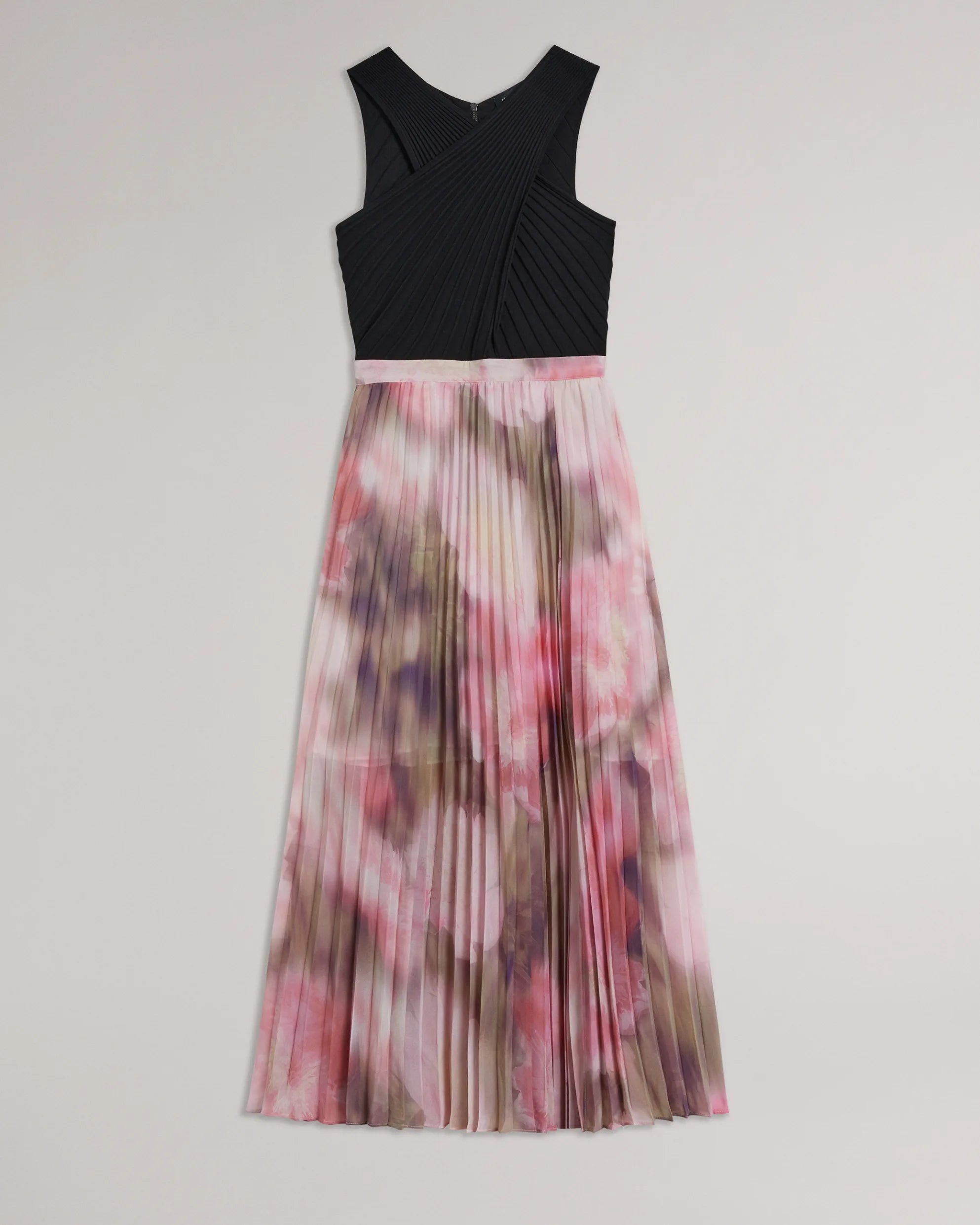 Loulous Pleated Skirt Midi Dress - Coral by Ted Baker — view 4