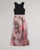 Loulous Pleated Skirt Midi Dress - Coral by Ted Baker — view 4