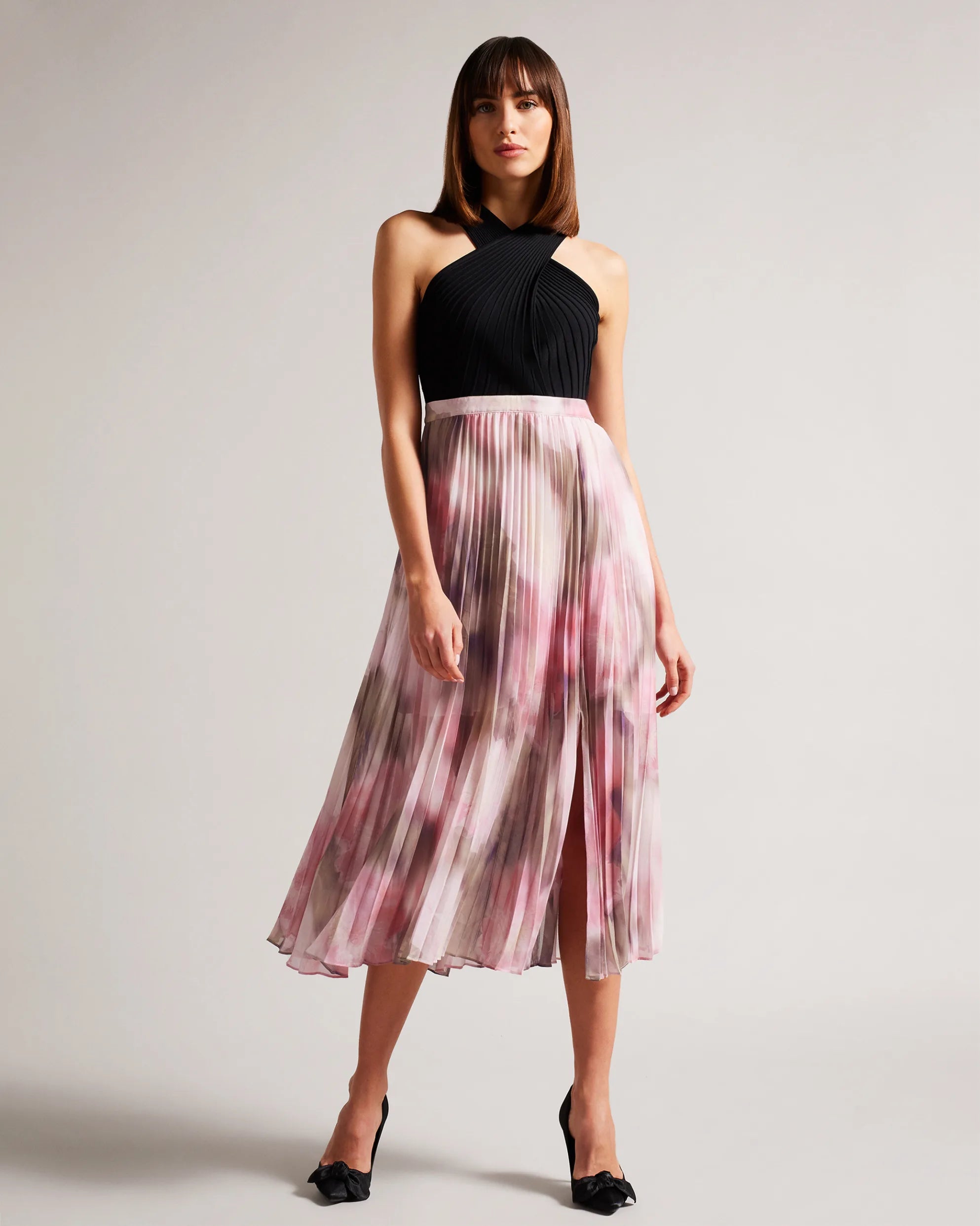 Loulous Pleated Skirt Midi Dress - Coral by Ted Baker | 25 South Boutiques