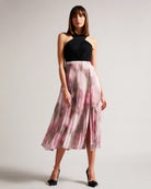 Loulous Pleated Skirt Midi Dress - Coral by Ted Baker | 25 South Boutiques