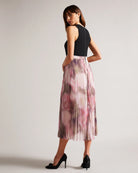 Loulous Pleated Skirt Midi Dress - Coral by Ted Baker — alternate view