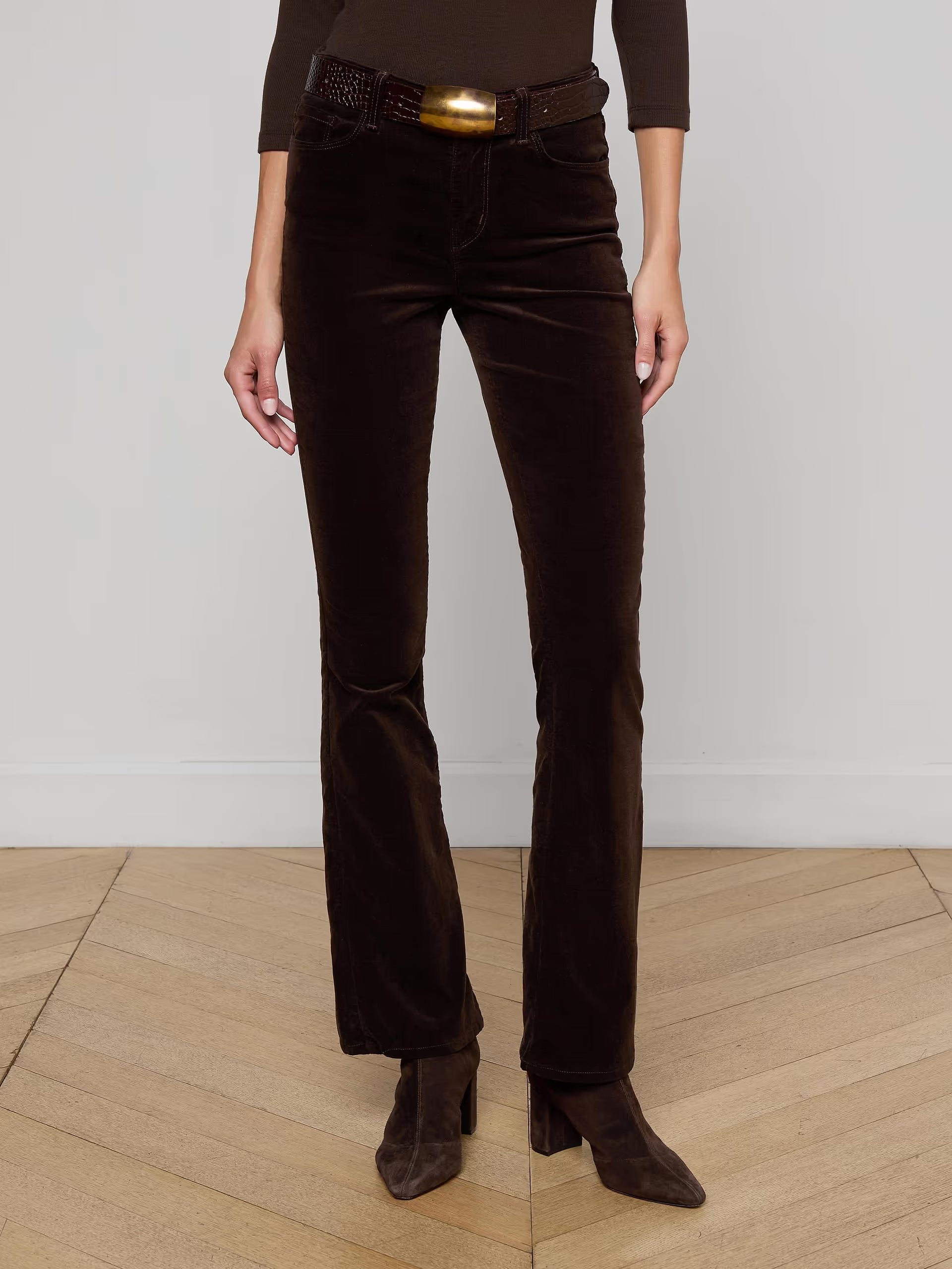 Stevie Velvet Jean - Coffee Bean by L'agence — alternate view