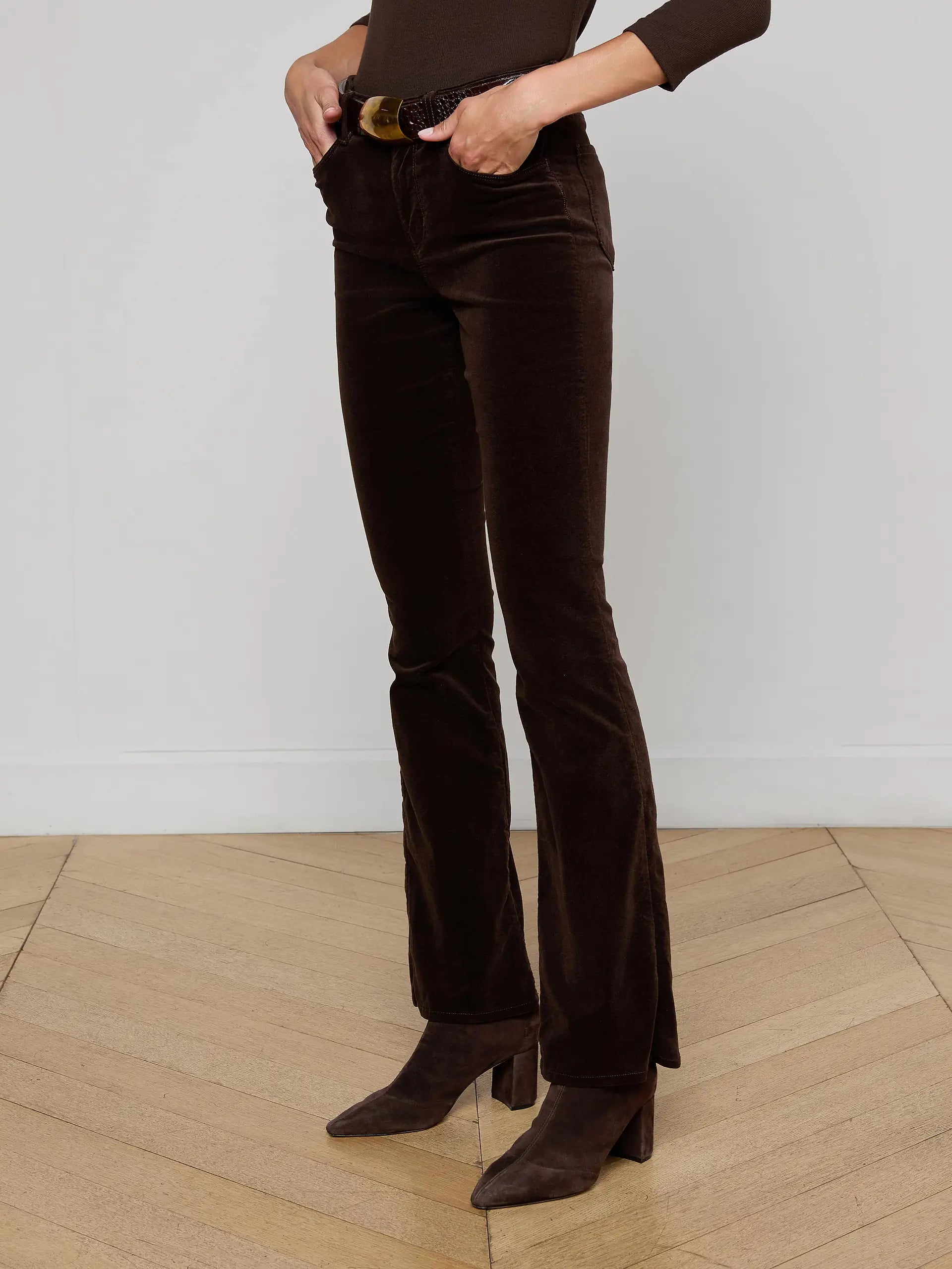 Stevie Velvet Jean - Coffee Bean by L'agence — view 3