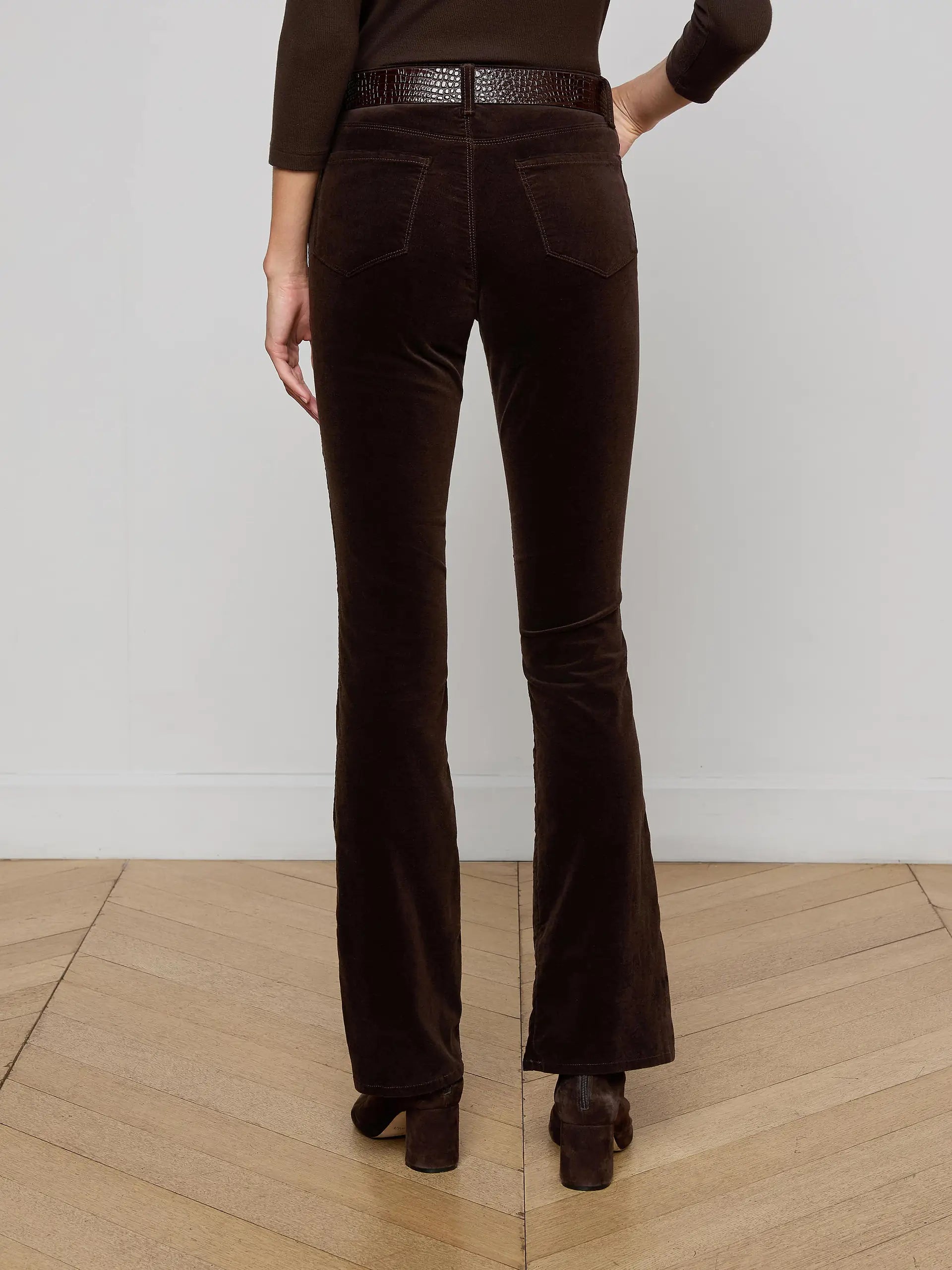 Stevie Velvet Jean - Coffee Bean by L'agence — view 4
