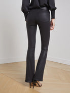Selma Coated Bootcut Jean - Noir Coated by L'agence — view 4