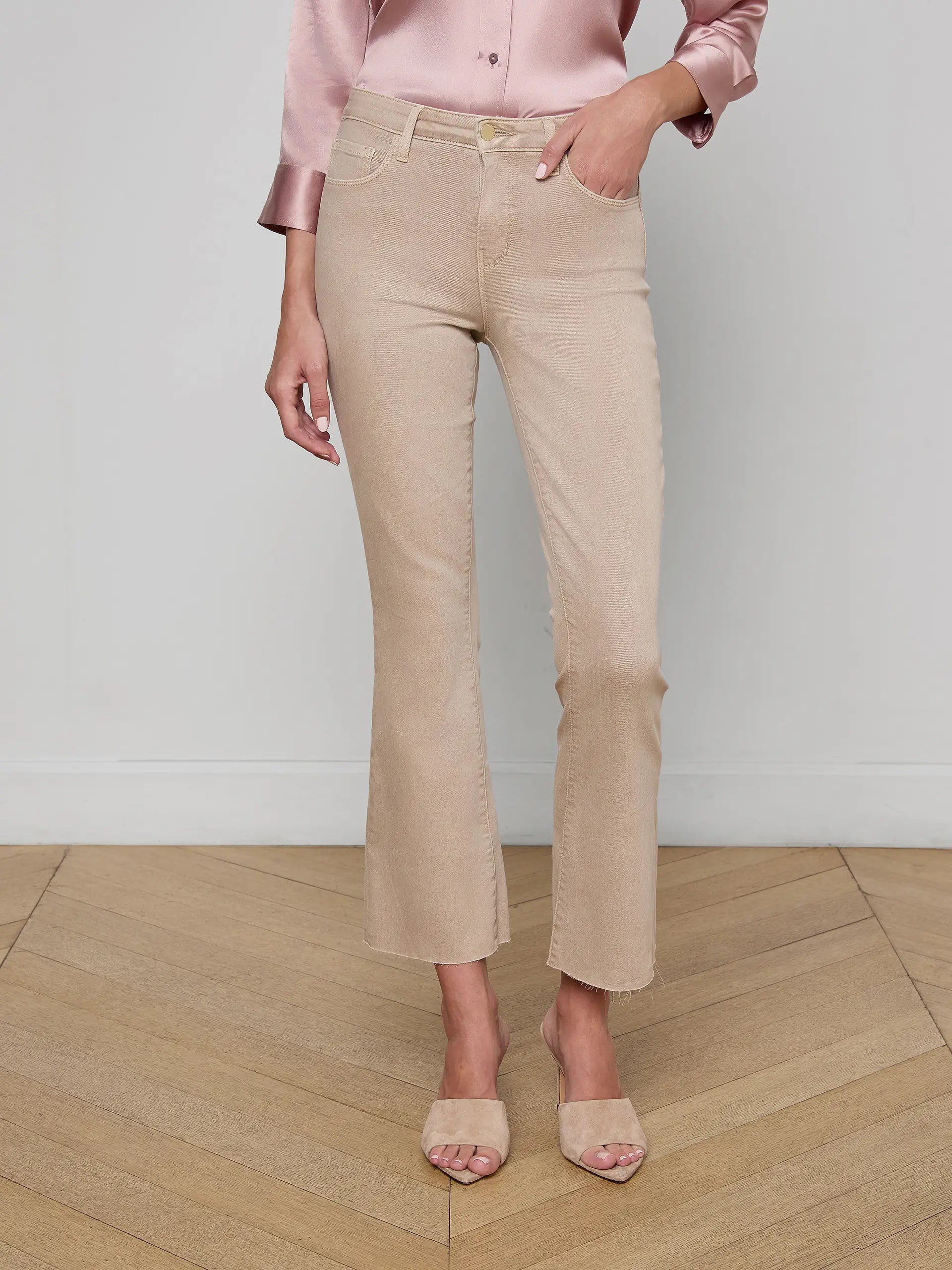 Kendra Cropped Flare Jean - Biscuit by L'agence — alternate view
