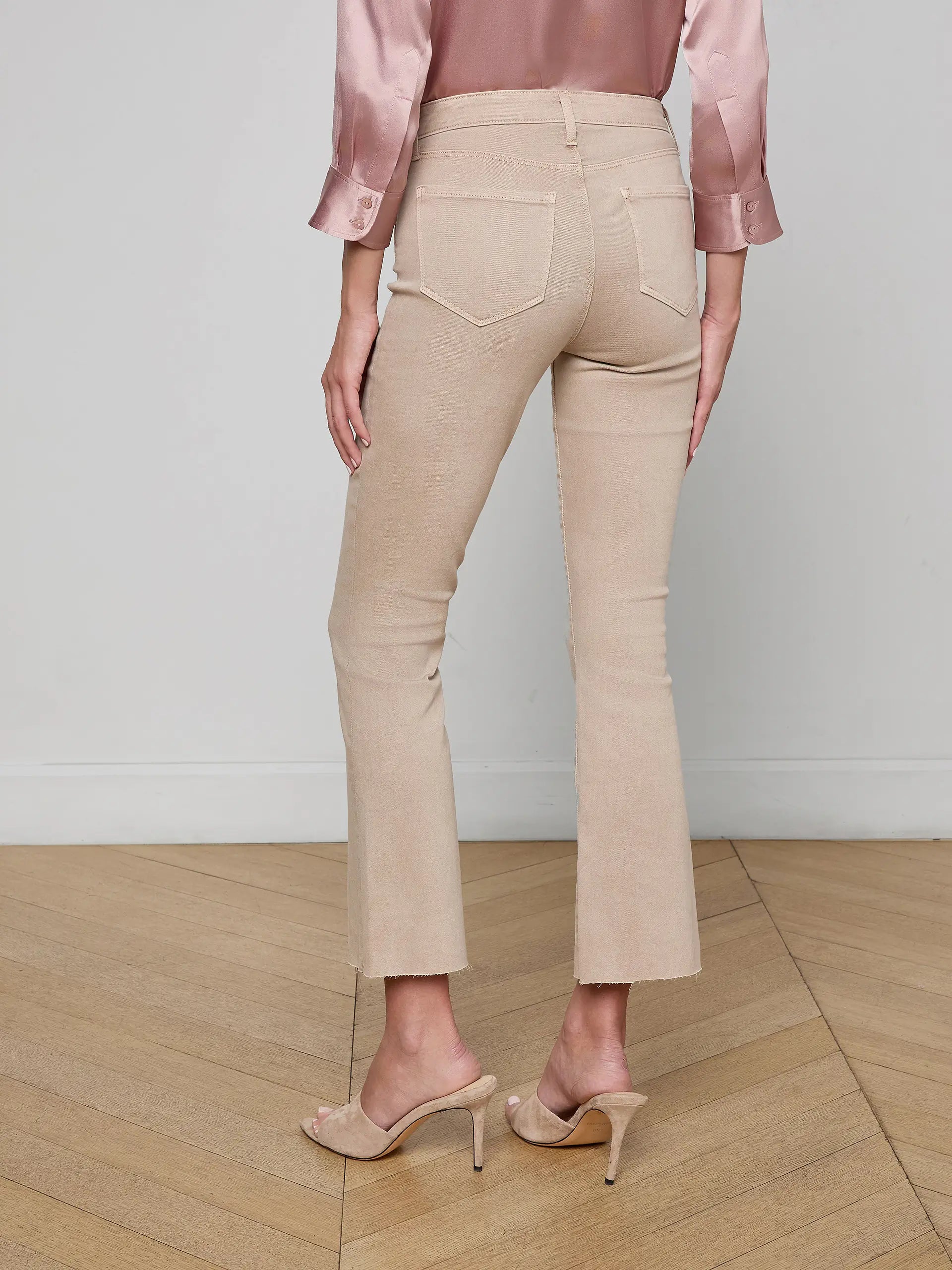 Kendra Cropped Flare Jean - Biscuit by L'agence — view 4