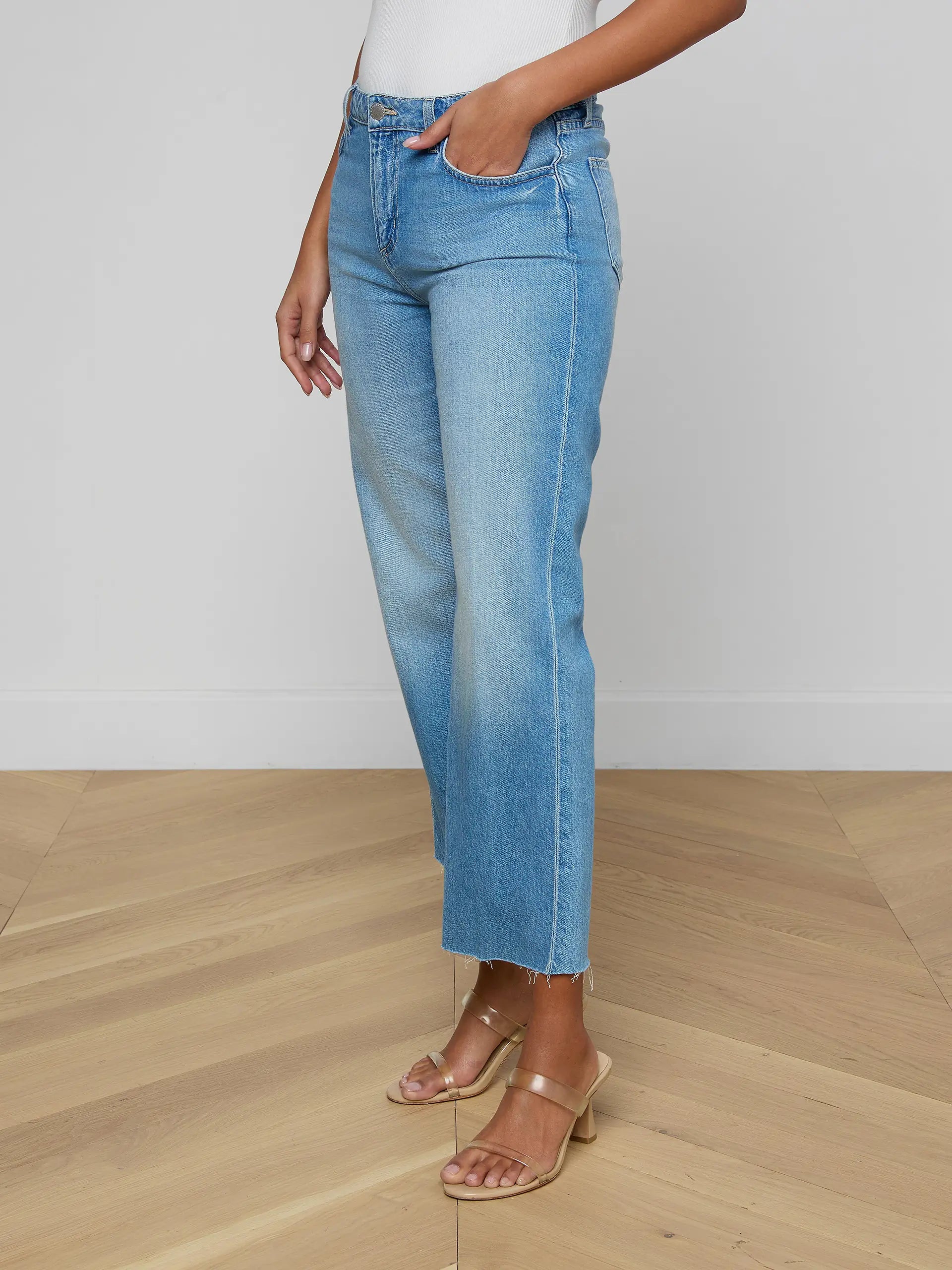 Wanda Cropped Wide Leg Jean - Anaheim by L'agence — view 3