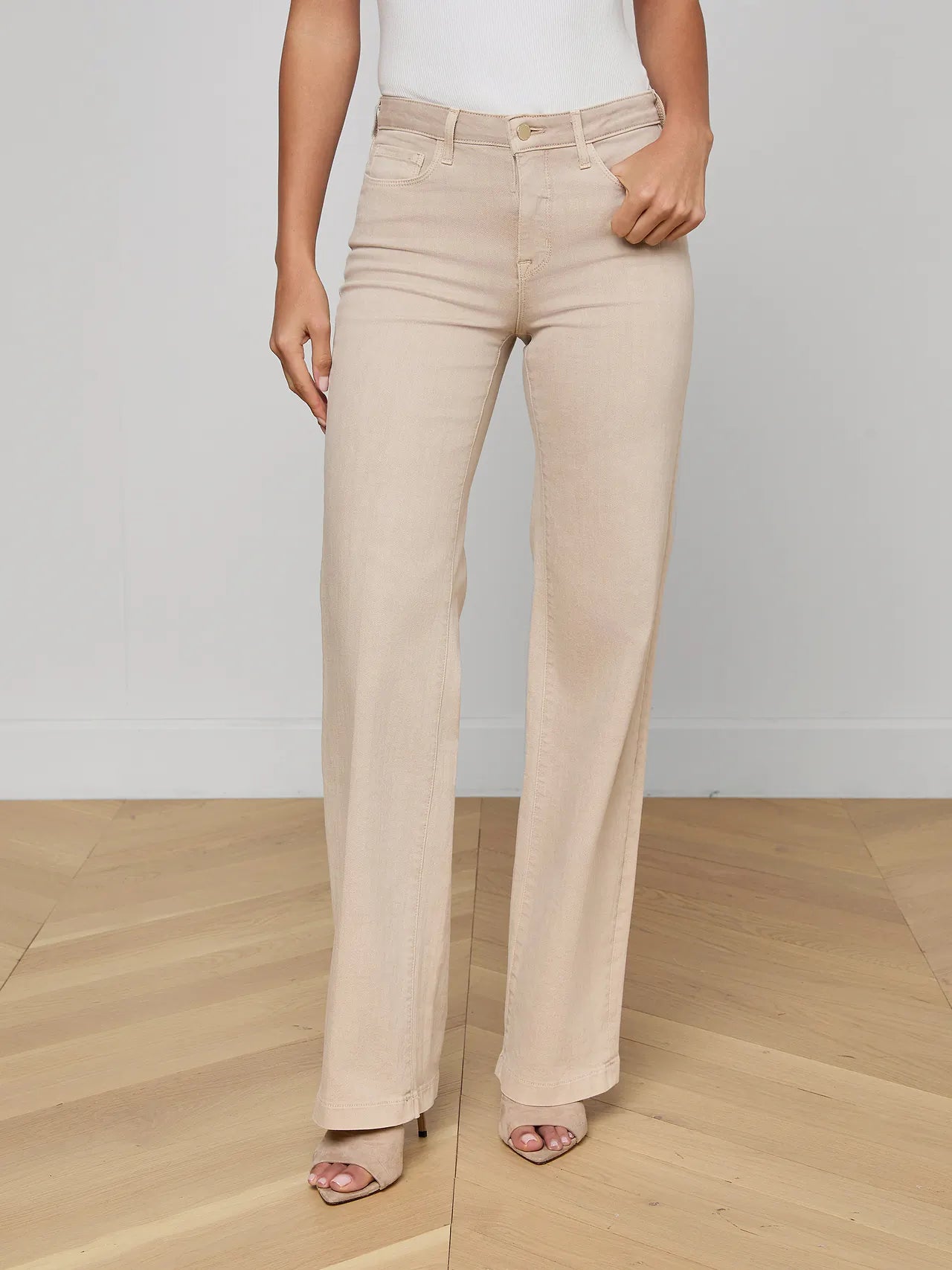 Clayton Wide-Leg Jean - Biscuit by L'agence — alternate view