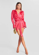 Demi Silk Dress - Neon Coral by SER.O.YA | 25 South Boutiques