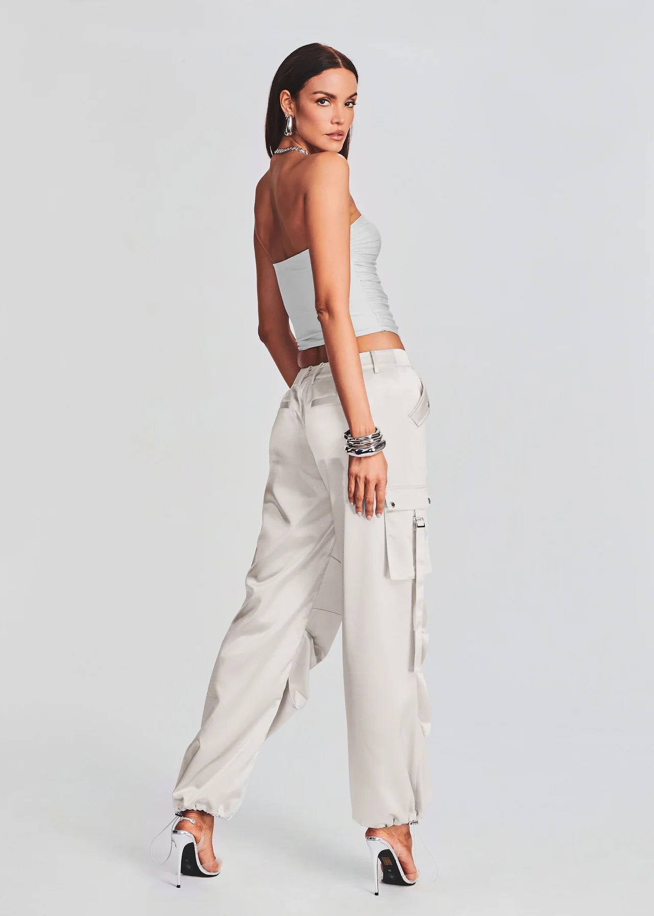 Debbi Strapless Top - Silver by SER.O.YA — view 3