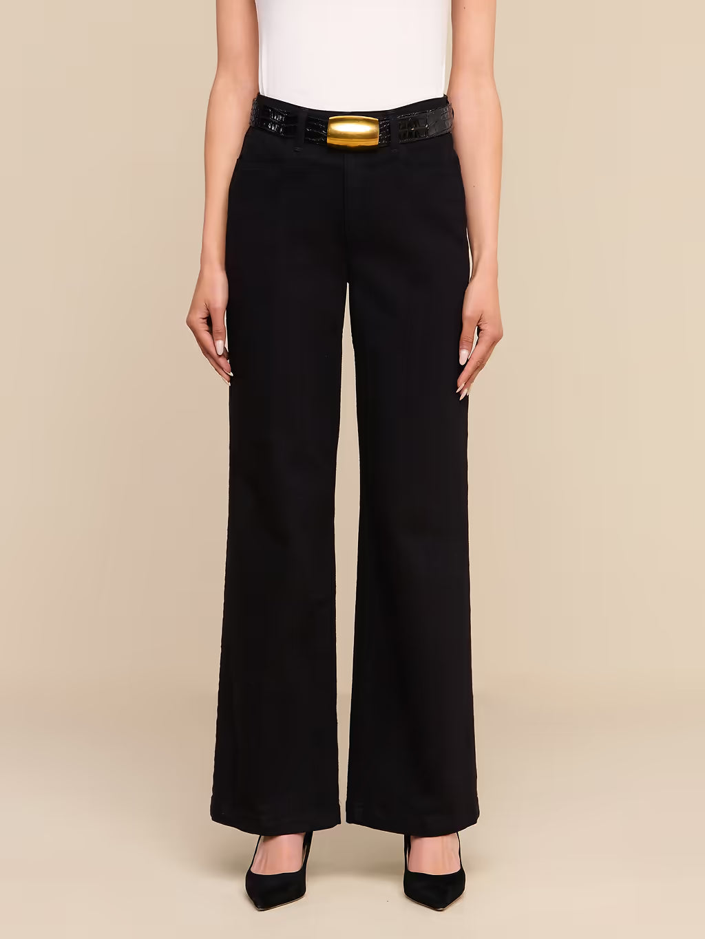 Scottie Wide-Leg Jean - Black by L'agence — alternate view