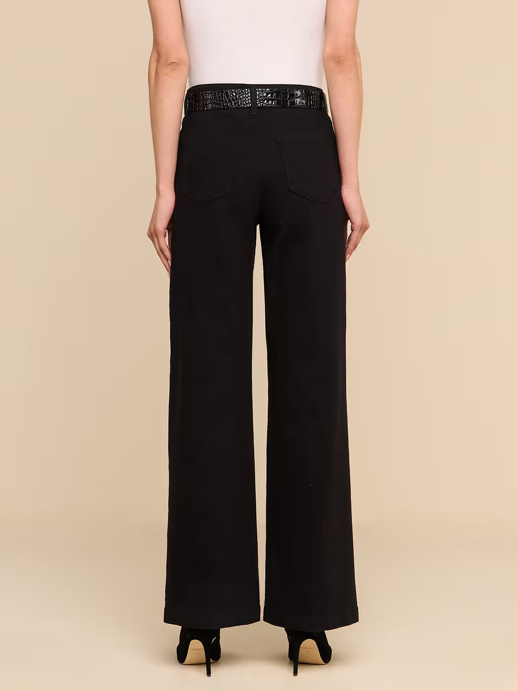 Scottie Wide-Leg Jean - Black by L'agence — view 4