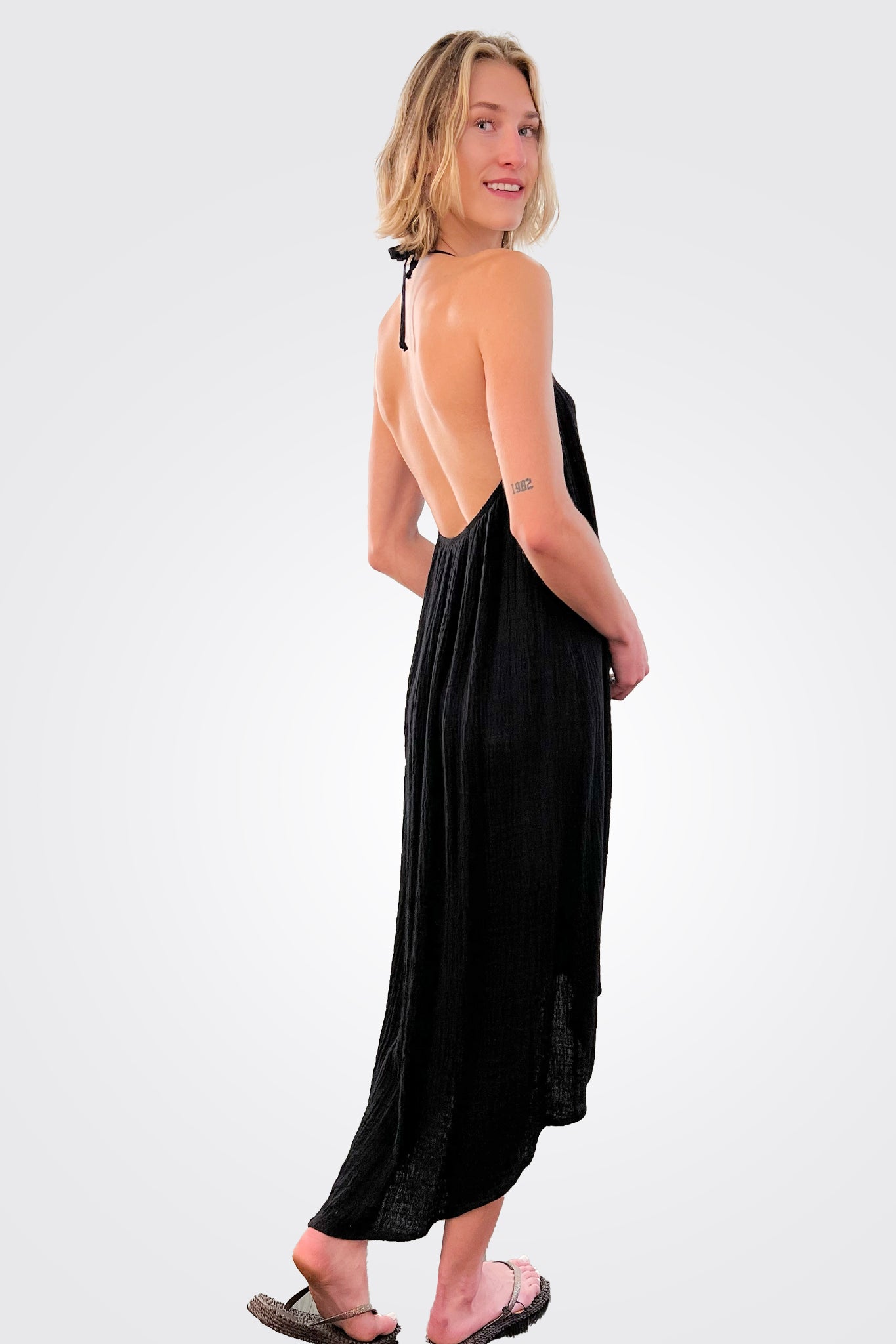 Halter Hi Low Dress - Black by Stark X — alternate view