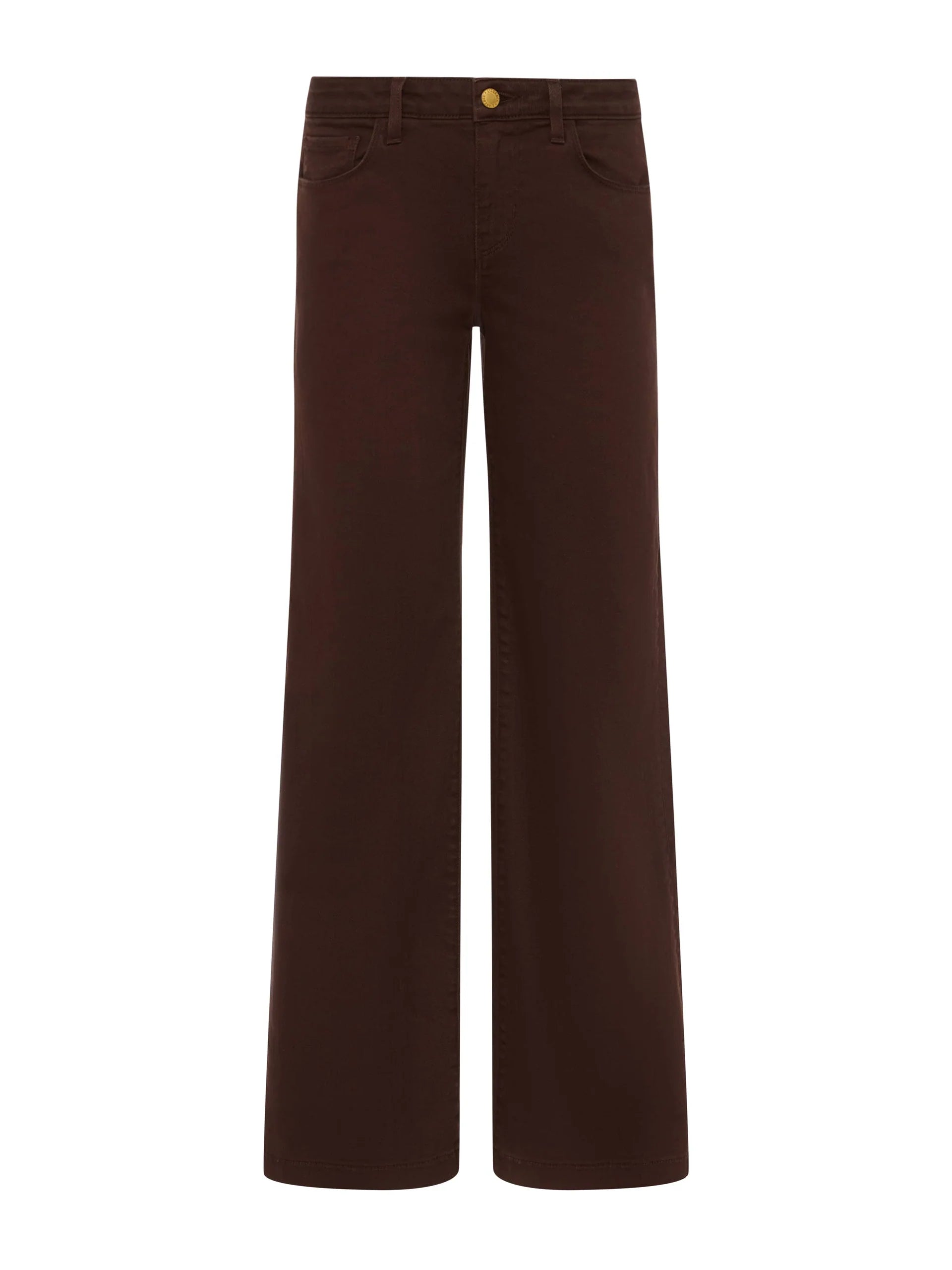 Joanne Low-Rise Wide-Leg Jean - Brown by L'agence — view 5
