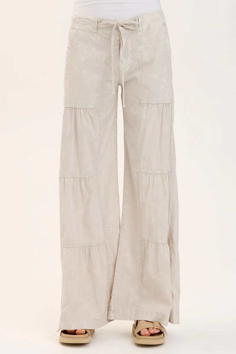 Terraced Wide Leg Pant - Feirie Wash Whitecap by XCVI | 25 South Boutiques