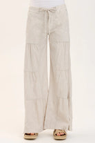 Terraced Wide Leg Pant - Feirie Wash Whitecap by XCVI | 25 South Boutiques