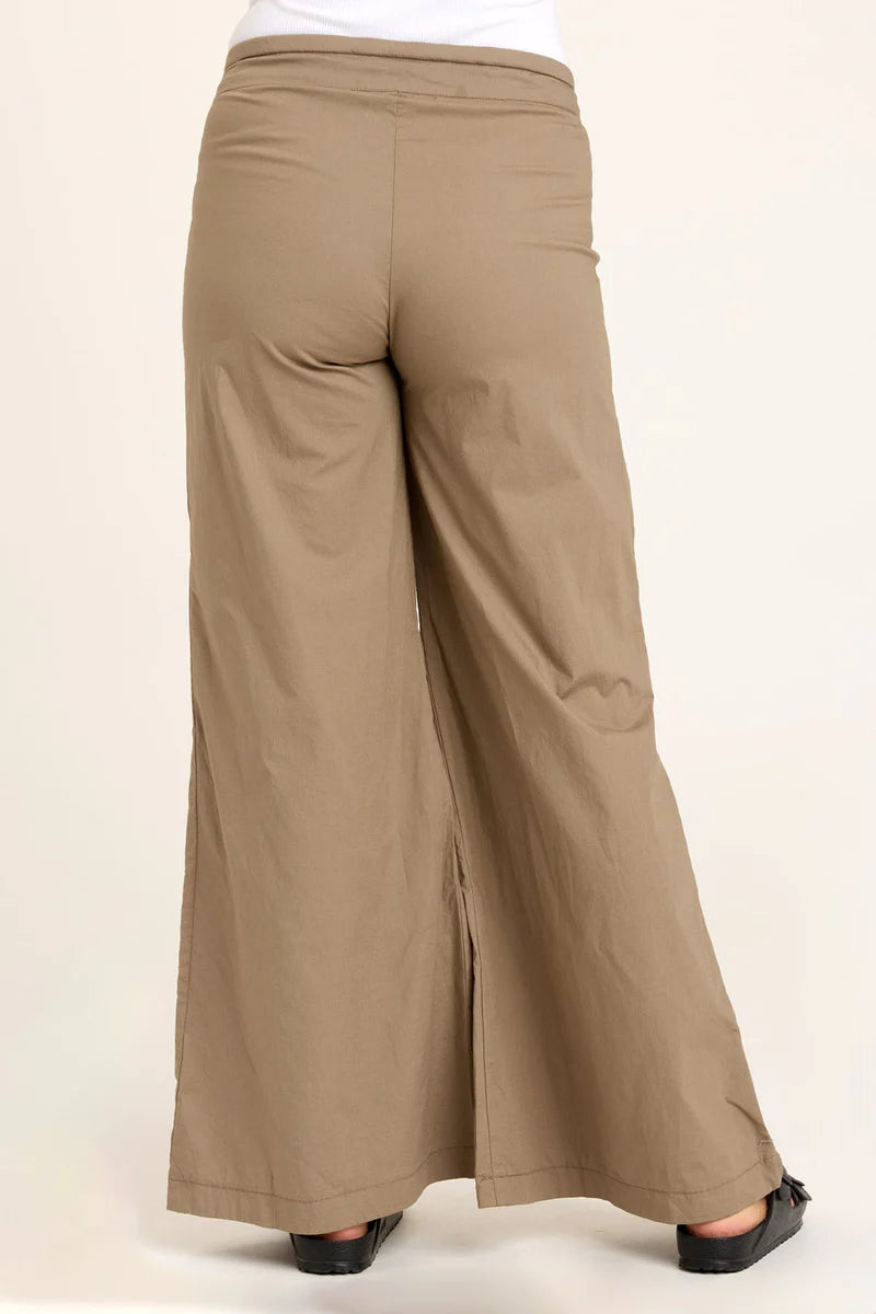 Terraced Wide Leg Pant - Truffle by XCVI — view 3