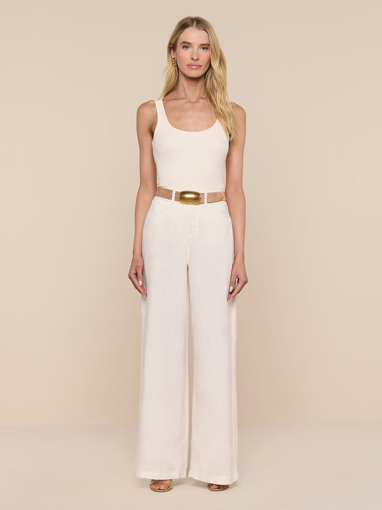 Amara Linen Wide-Leg Pant - Vintage White by L'agence | 25 South Boutiques