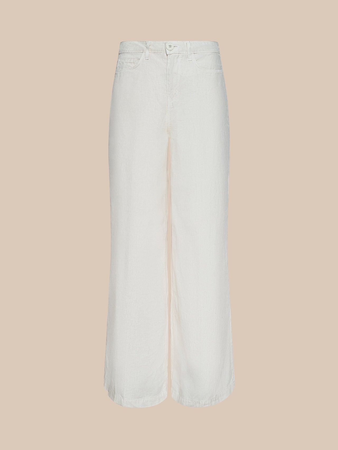 Amara Linen Wide-Leg Pant - Vintage White by L'agence — view 6
