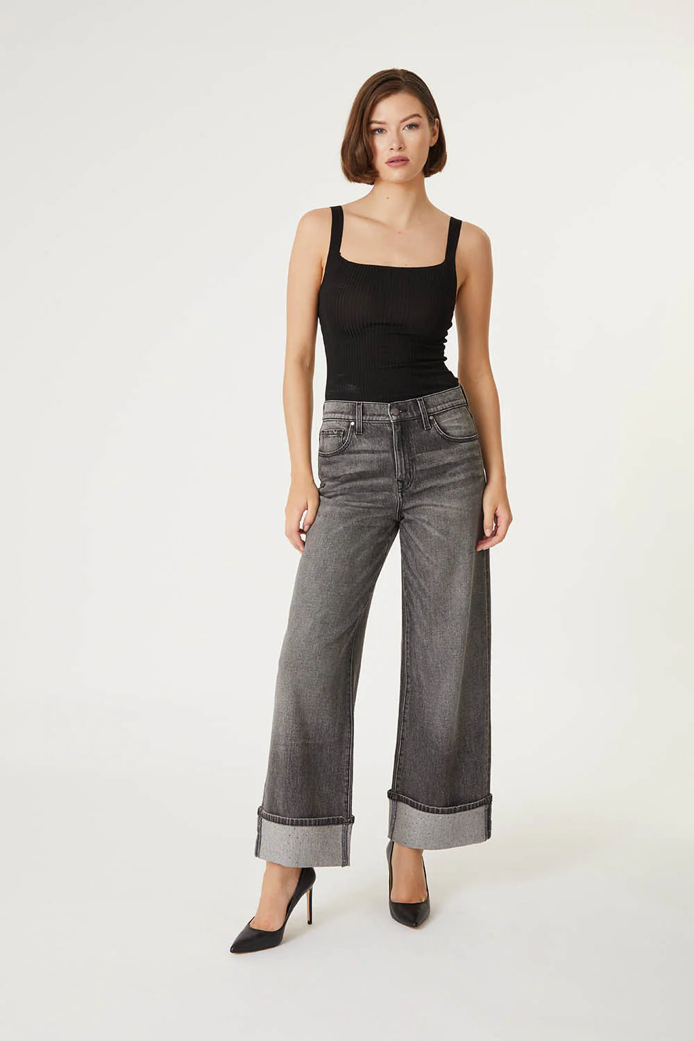 Tribeca Wide Cuff Jean - Black Diamond by Level 99 | 25 South Boutiques